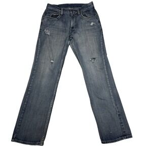 Flypaper Jeans Mens 32x34 Blue Denim Pants Boot Cut Straight Fit Cross Pocket